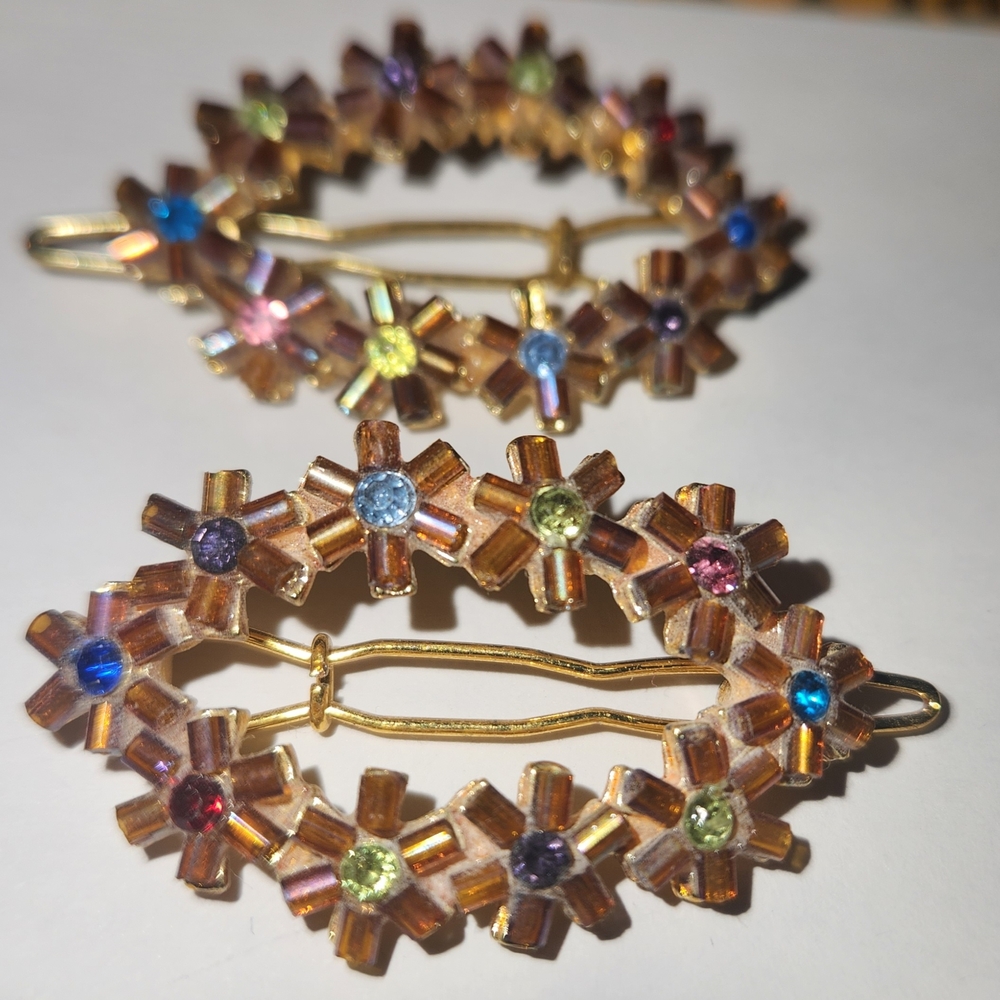 Colorful Floral Hair Clips